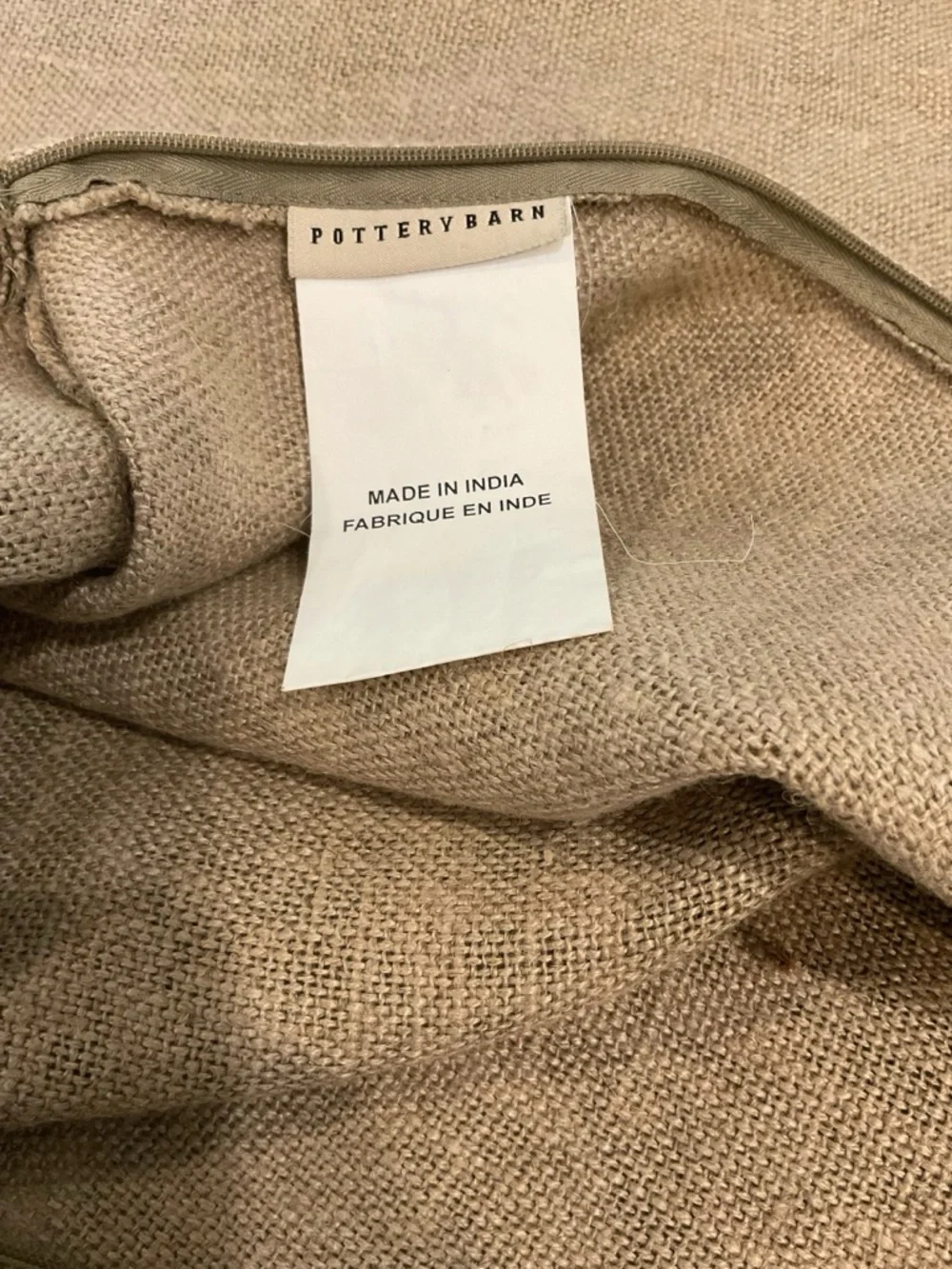 Pottery Barn linen / hemp holiday pillow cover